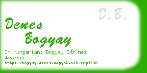 denes bogyay business card